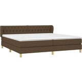  Box spring postelja z vzmetnico temno rjav 200x200 cm blago, (20726566) | Shoptok.si