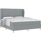 vidaXL Box Spring postelja z vzmetnico svetlo siva 180x200 cm tkanina, (22052684) | Shoptok.si