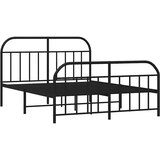  Metalni okvir kreveta uzglavlje i podnožje crni 150x200 cm | Eponuda.ba
