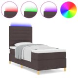 Box Spring Krevet s Madracem &amp LED Tamnosmeđi 90x200 cm Tkanina | shoptok.hr