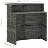  3-dijelni vrtni barski set s jastucima sivi Siva | Shoptok.si
