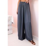Kesi Włoski Women's wide trousers with elastic waistband graphite | Shoptok.si