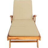  Ležaljka 100% poliester čvrsti teak - Smeđa i bež bez stola | shoptok.hr