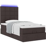 vidaXL Otomanski posteljni okvir z vzmetnico rjav 100x200 cm blago | Shoptok.si