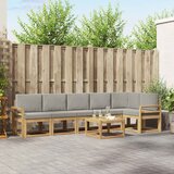  Set vanjskih sofa 7 kom. Bijela i svjetlosiva Smeđa 59 x 59 x 37 cm | shoptok.hr