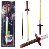 Katana Sword Anime kemijska olovka s metalnom crnom tintom, zamjenjivim punjenjem, bijelo-žuta | shoptok.hr
