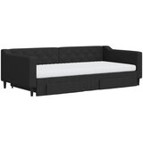  Dnevni krevet na razvlačenje s ladicama crni 100x200 cm tkanina | shoptok.hr