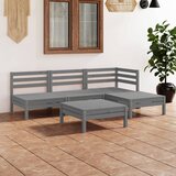 Maison Chic Seti vrtnega pohištva - Vrtna garnitura - Vrtni pohištvo set 5-delna trdna borovina siva, (21820156) | Shoptok.si