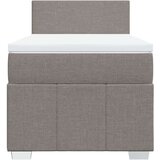 vidaXL Box spring postelja z vzmetnico taupe 90x200 cm blago | Shoptok.si