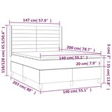  box spring s madracem LED tamnosivi 140x200 cm tkanina | shoptok.hr