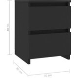 vidaXL Nočne omarice 2 kosa črne 30x30x40 cm iverna plošča, (20624140) | Shoptok.si