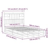  Posteljni okvir brez vzmetnice bela 135x190 cm trdna borovina | Shoptok.si
