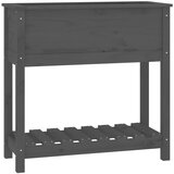 Maison Chic Visoka greda - Greda - Cvetlični Lonec s polico siva 82,5x34,5x81 cm trdna borovina, (21788800) Cene