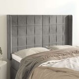  Uzglavlje s ušima svjetlosivo 147x16x118/128 cm baršunasto | shoptok.hr