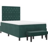  Krevet s kutijom s madracem i klupom tamno zeleni 120x190 cm baršun | shoptok.hr