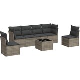 Maison Chic Seti vrtnega pohištva - Vrtna garnitura - Vrtni pohištvo set 7-delna z blazinami siv poli ratan, (21802556) | Shoptok.si