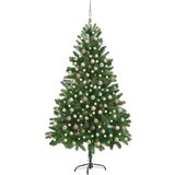 In umjetno božićno drvce s led svjetlima i kuglicama 210 cm zeleno | shoptok.hr