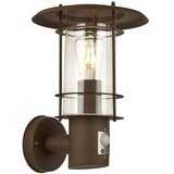 Searchlight Edgeware Zunanja in verandna stenska svetilka, senzor, rjasto rjava, IP44, (22100673) | Shoptok.si