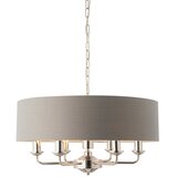  Endon 94373 - Luster na lancu HIGHCLERE 6xE14/40W/230V siva/sjajni hrom | Eponuda.com