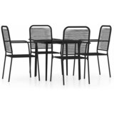  5-dijelni vrtni blagovaonski set crni | shoptok.hr