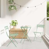  Sklopivi bistro set 3 pcs Morska pjena Čelik | shoptok.hr