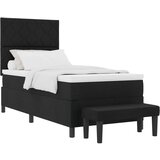 vidaXL Krevet na platformi s madracem i klupom crna 90x190 cm tkanina | shoptok.hr