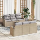  7-delni vrtni set s blazinami Bež poli ratan | Shoptok.si
