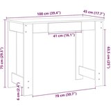 vidaXL Pisalna miza siva sonoma 100x45x75 cm inženirski les | Shoptok.si