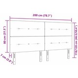  Uzglavlje podesivo po visini s uzglavljem Crna 200 cm tkanina | shoptok.hr