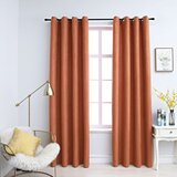 vidaXL Zavjese za zamračivanje s prstenima 2 kom boja hrđe 140x175 cm Cijene