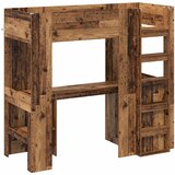  Okvir kreveta na kat s stolom s pohranom Staro drvo 75 x 190 cm | Eponuda.com