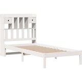 vidaXL Krevet s regalom za knjige bez madraca bijeli 75x190cm borovina | shoptok.hr
