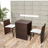 vidaXL 3-Dijelni bistro set od poliratana s jastucima smeđi Cijene