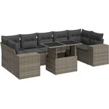  8-dijelni set vrtnih sofa od poliratana s jastucima sivi | shoptok.hr