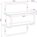  Zidna polica na 2 razine Hrast sonoma 60 x 24,5 x 61 cm | shoptok.hr