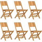 The Living Store Zložljivi vrtni stoli 6 kosi 47x61x90 cm trdna tikovina - Zložljiv Vrtni Stol, (21459474) | Shoptok.si
