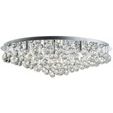 Searchlight Hanna 8-lučna okrogla stropna svetilka, delno vgradna, kromirana, s kristalnimi kroglami, G9, (22101167) | Shoptok.si
