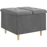  Otoman za pohranu s jastukom Tamno siva 60 x 60 x 45 cm Baršun | Eponuda.com