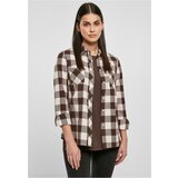 UC Curvy Ladies Turnup Checked Flanell Shirt pink/brown Cene