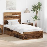  Krevetna konstrukcija Staro drvo 100 x 200 cm Konstruirano drvo Smeđa 203 x 103 x 100 cm | shoptok.hr