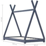  Za dječji krevet od masivne borovine sivi 90 x 200 cm | shoptok.hr