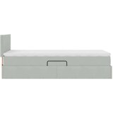 Postelja s shranjevanjem Svetlo siva 90 x 190 cm Žamet, (5000100510) | Shoptok.si