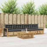  Set vanjskih sofa 5 kom. Bijela i antracit Čvrsto drvo akacije | shoptok.hr