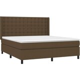 Krevet box spring s madracem LED tamnosmeđi 160x200 cm tkanina | shoptok.hr