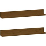  Zidne police 2 kom boja meda 80x11x9 cm od masivne borovine | shoptok.hr