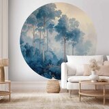  Okrugla fototapeta - A forest in misty shades of blue 280x280 | shoptok.hr