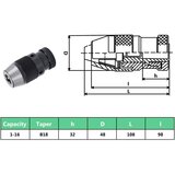 vidaXL Stezna glava za svrdla MT3-B18 s rasponom stezanja 16 mm | shoptok.hr