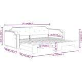 vidaXL Dnevni krevet na razvlačenje crni 90 x 190 cm od tkanine | shoptok.hr