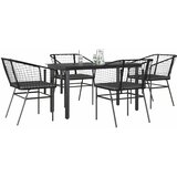  5-dijelni vrtni blagovaonski set s jastucima od crnog | shoptok.hr