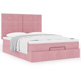  Otomanski krevet s madracima ružičasti 140x190 cm baršunasti | shoptok.hr